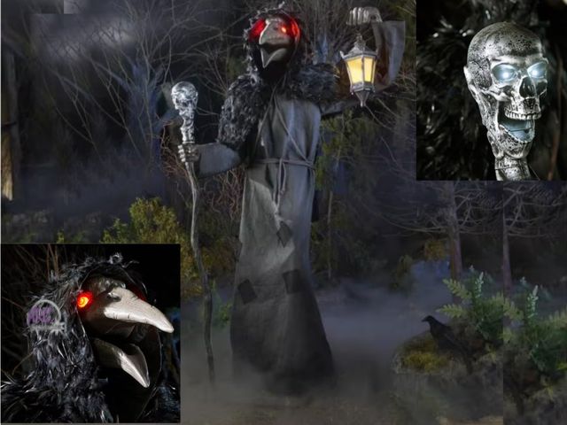Lot 56-411034 - New tested and works No instructions - Home Accents Holiday 6.5 ft ANIMATED LED Raven