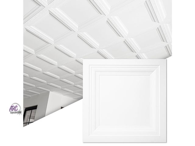 Lot 56-638251 - New - Art3d 24-Pack Square Drop Ceiling Tile 2ft x 2ft in White, PVC Ceiling Panel 24 x 24in. - Comp...