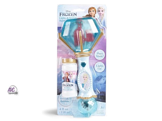 Lot 56-152830 - New Disney Frozen Elsa Light and Sound Musical Bubble Wand, Includes Bubble Solution