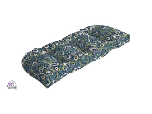 Lot 56-270498 - NEW ARDEN 18.0-in x 41.5-in Sapphire Aurora Blue Damask Patio bench cushion