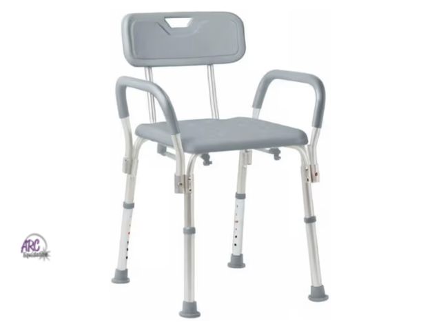 Lot 56-331851 - New in box Medline Shower Chair with Backrest and Padded Armrests - 350 lb. capacity, Bath Bench, Se...