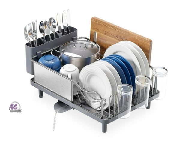 Lot 56-557518 - NEW-Urackify Stainless Steel Dish Drying Rack - Large Capcity 304 Grade Dish Drainer for Kitchen Cou...