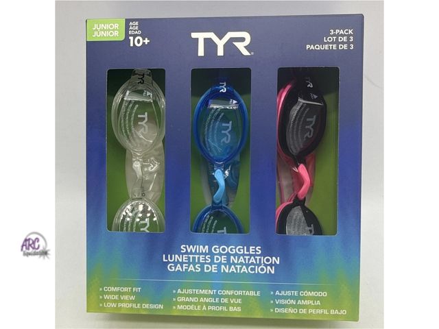 Lot 56-511565 - TYR Swim Goggles 3 pack-junior size