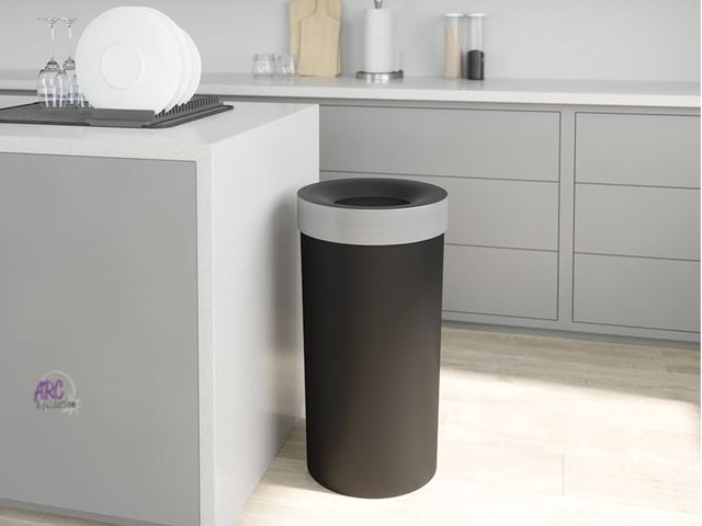 Lot 56-223818 - NEW (slightly dented lid)Umbra Vento Kitchen Trash Can with Open Top, Large 16-Gallon (62 L) Capacit...