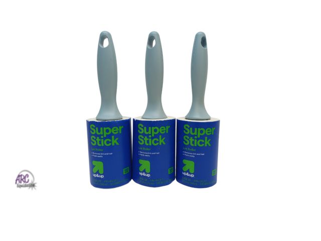 Lot 56-528717 - NEW-3 PACK-up &amp; up super stick lint rollers-120 sheets per roll