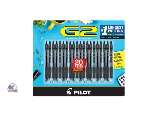 Lot 56-165514 - New PILOT G2 Retractable Gel Pen, Fine Point 0.7mm, Black Ink, 18 ct.