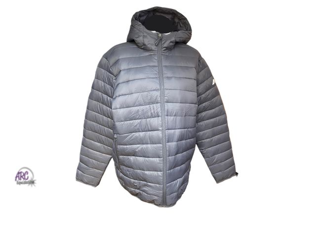 Lot 56-621427 - New Ozark Trail Men's Hooded Puffer Jacket, Size Large Charcoal gray.
