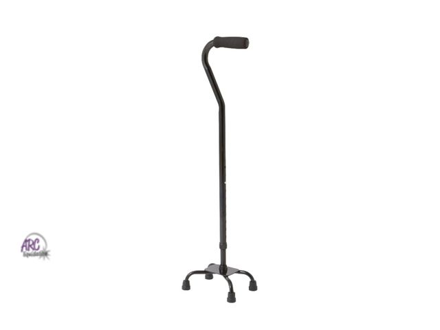 Lot 56-161613 - New Medline Aluminum Quad Cane with Small Base for Balance, Knee Injuries,Portable, (Black) Walking ...