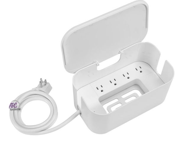 Lot 56-503034 - NEW-Globe Powerhub 5 outlet cable management box with surge protector