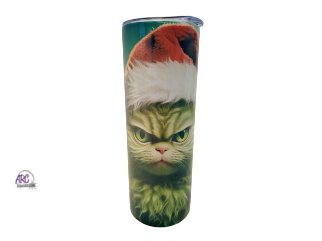 Lot 56-150130 - New 20oz Grinch grumpy cat tumbler