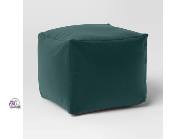 Lot 56-286611 - NEW 18"x15" Outdoor Patio Pouf - Room Essentials Fern Shower Green