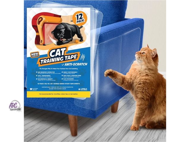 Lot 56-785123 - New 12 Pack Cat Scratch Furniture Protector Tape Sheets – 12" x 17"