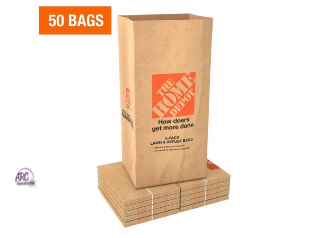 Lot 56-616850 - New - Home Depot 30 Gal. Paper Lawn and Leaf Bags (50 Count)