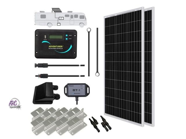 Lot 56-711227 - New in box. Renogy 200 Watts 12 Volts Monocrystalline RV Solar Panel Kit with Adventurer 30A LCD PWM...