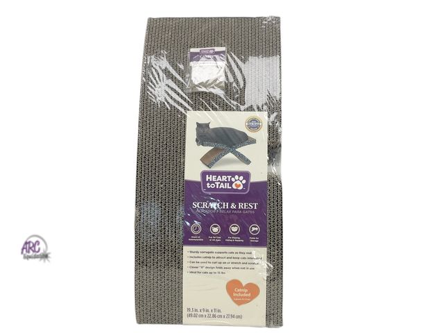 Lot 56-211034 - NEW Heart To Tail Scratch &amp; Rest Cat Scratcher 19.3” x 9” x 11”.