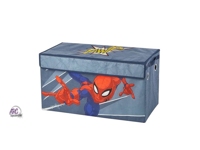 Lot 56-219117 - New Idea Nuova Marvel Spiderman Toy Storage Trunk for Kids,Collapsible Organizer with Soft Lid