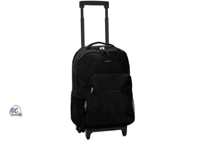 Lot 56-106842 - New Rockland Unisex Luggage 17" Rolling Backpack R01 (Black)