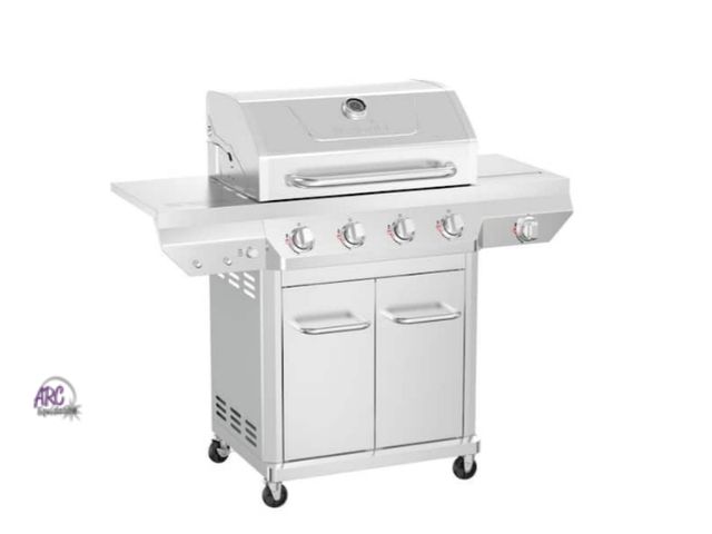 Lot 56-568243 - NEW-Nexgrill 4 Burner Stainless Steel Propane Gas Grill with Side Burner-Dimensions Assembled Depth ...
