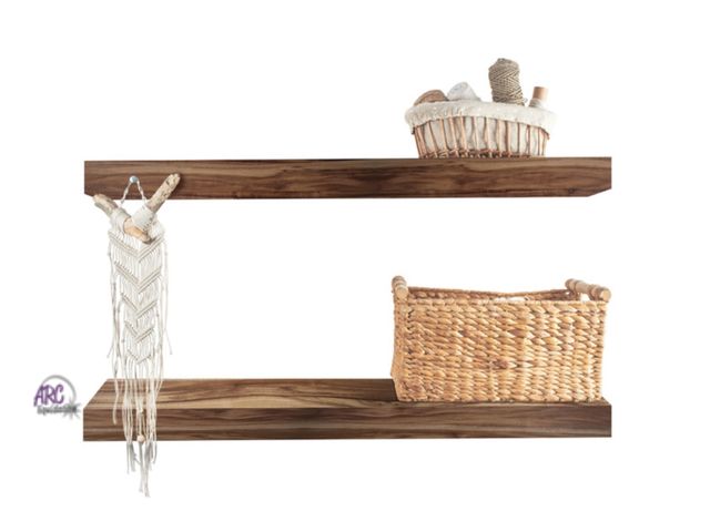 Lot 56-634050 - New - Vision Home Floating Shelves 2 Pack Acacia Wood 24 x 9.5 x 1.5 in without Hardware