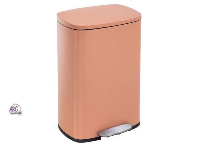 Lot 56-735118 - New Turner 13 Gal. Pink Stainless Steel Household Trash Can With Step Lift Lid