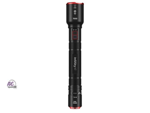 Lot 56-517965 - NEW-TESTED-NO BOX-Infinity X1 7000L Dual Power Rechargeable Flashlight