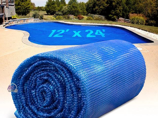 Lot 56-509399 - NEW-Solar Pool Cover for Inground and Above Ground Pools - 12' x 24' Rectangle 12 Mil Solar Blanket ...