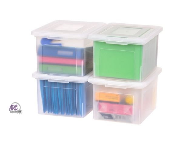 Lot 56-736718 - New iris 4 Pack 35 qt file box organizer Letter/Legal Size File Box