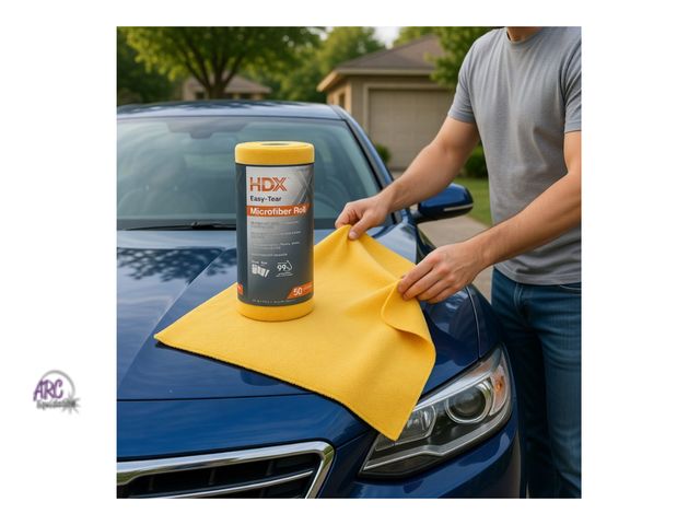 Lot 56-406165 - Open Package - Unsure of the Count  (See Pic) - HDX - Easy-Tear 12 in. x 12 in. Microfiber Cloth Rol...