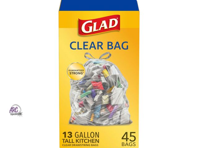 Lot 56-289812 - NEW Glad Tall Kitchen Drawstring Recycling Bags + Clear Trash Bags - 13gal/45ct