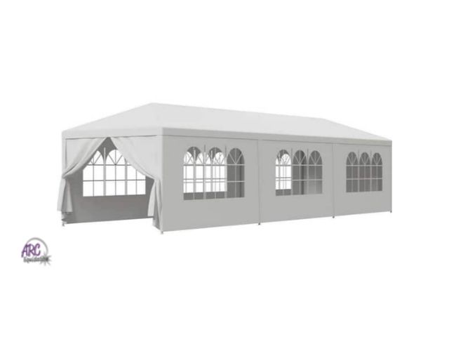 Lot 56-759461 - New in box. 10 ft. x 30 ft. White Outdoor Wedding Party Tent, Garden Gazebo Canopy Marquee Parking S...