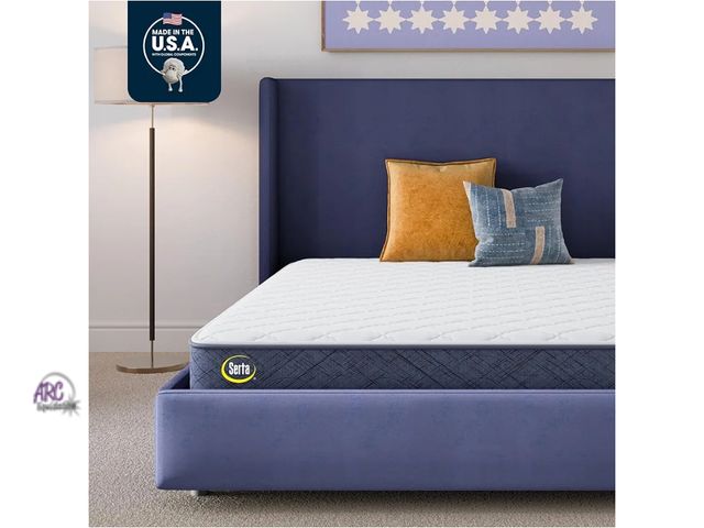 Lot 56-780522 - New in box. Serta Five Star Mattress Tranquility 7-Inch Firm – Twin Size – Supportive Coils, Breatha...