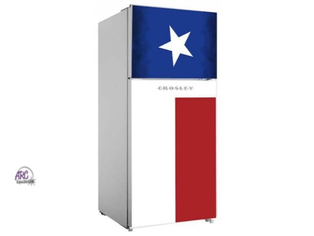 Lot 56-707167 - New tested. Dent on top left side. Retail $399. 7.2 cu. ft. Top Freezer Refrigerator, Crosley - Texa...