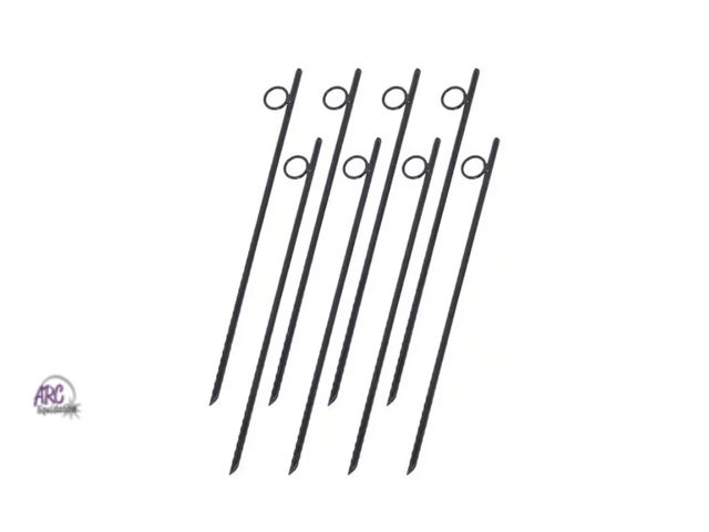 Lot 56-236964 - New Out Of Package - 8 PCS Black Grip Rebar 3/8 x 18 in. Steel Durable Heavy-Duty Tent Canopy Ground...