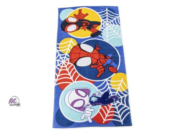 Lot 56-871117 - New Spidey &amp; His Amazing Friends Spots and Webs 27" x 54" Kids Bath Towel, Cotton,