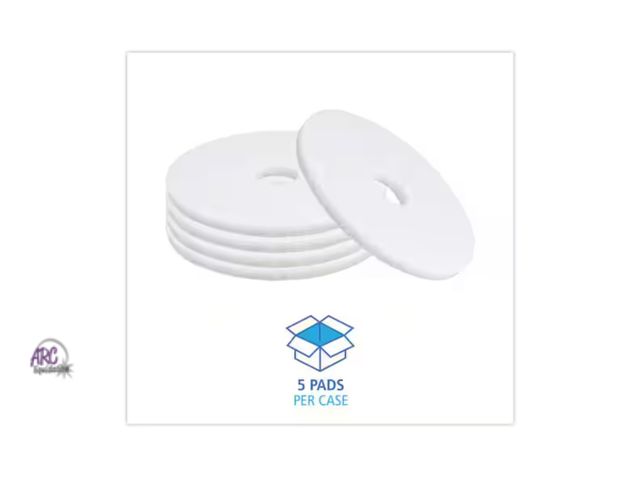 Lot 56-145949 - New Boardwalk Polishing Floor Pads, 16 in. Dia, White, (5-Carton)
