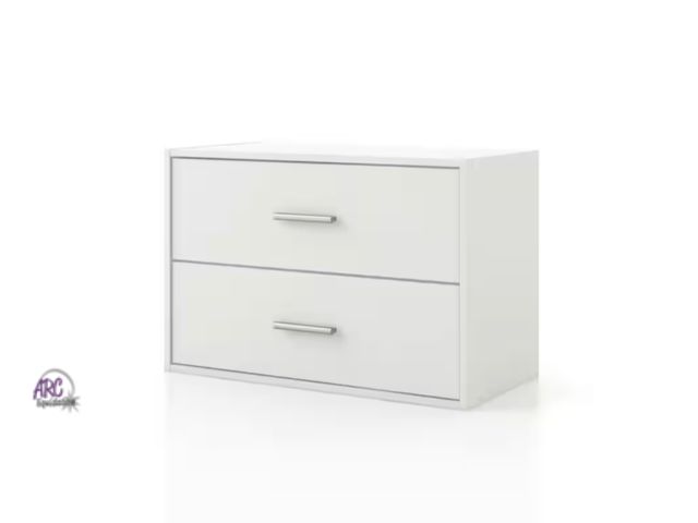 Lot 56-107042 - New Furniture of America Quincy 15.74 in. Tall Stackable White Engineered wood Modern Modular Cabine...