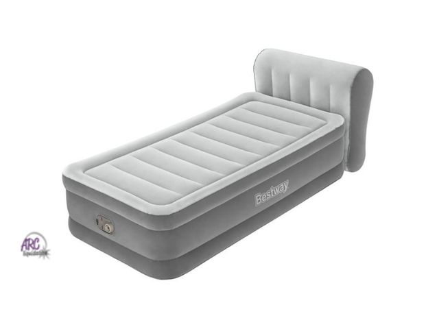 Lot 56-798324 - New in box. Bestway Headboard Tritech Air Mattress Twin 18" with built-in AC pump