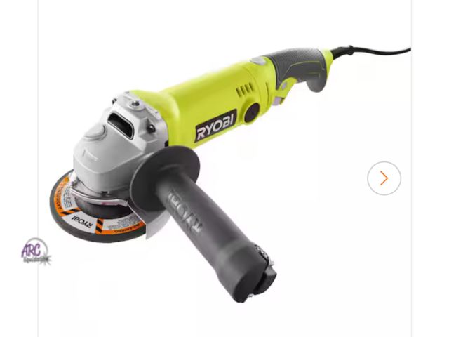 Lot 56-606723 - Used, dirty, MISSING guard &amp; handle. Tested &amp; works. See pic! RYOBI
7.5 Amp 4.5 in. Corded A...