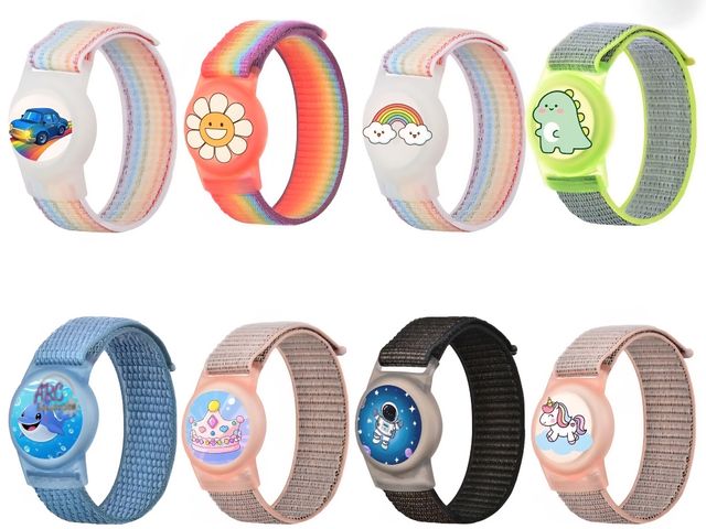 Lot 56-803324 - New - Lot of 8 - Kids AirTag Holder Bracelets
