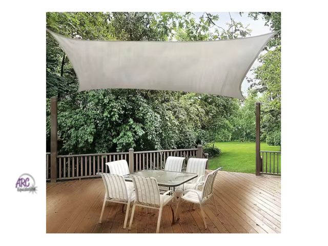 Lot 56-401165 - New in Box - Vigoro - 8 ft. x 12 ft. Almond Rectangle Shade Sail
