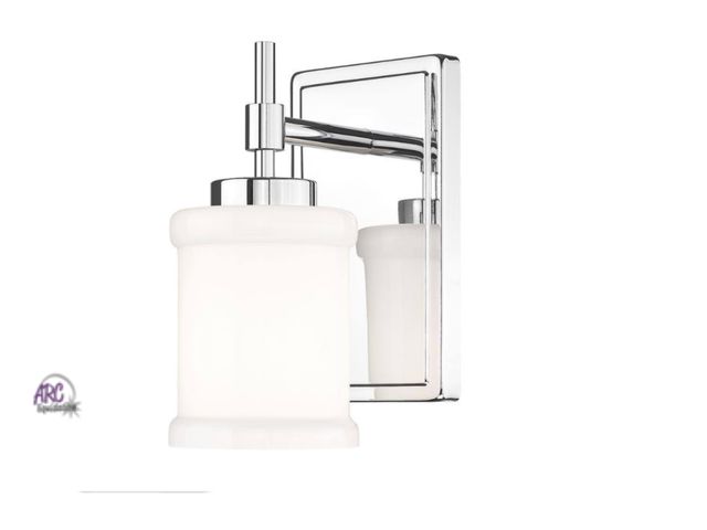 Lot 56-380756 - New in box Filament Design
Cadoc 1-Light Chrome Wall
Sconce with Gloss Opal
Glass Shade