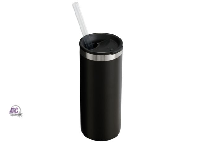 Lot 56-861334 - NEW-TORN BOX-Stanley slim can cooler cup-10 oz black