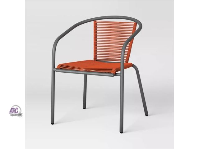 Lot 56-727317 - New PVC Stackable Patio Chair Red - Room Essentials