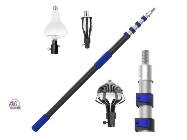 Lot 56-635250 - New - 28FT Reach Light Bulb Changer for High Ceilings with Pole, 5-20FT Light Bulb Extension Pole Ch...