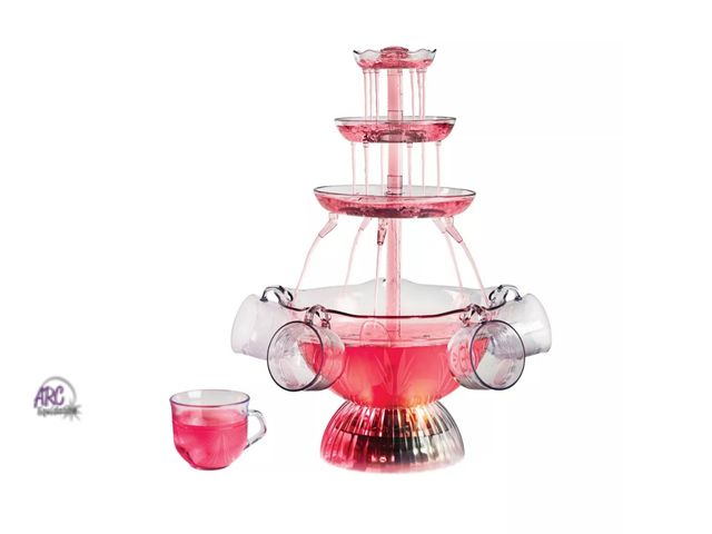 Lot 56-548818 - NEW-TESTED-CLIP BROKEN ON ONE CUP-Nostalgia Vintage Collection Lighted Party Fountain