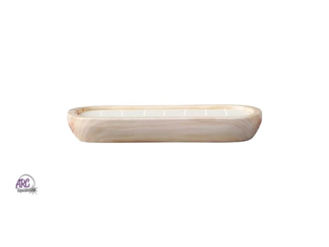 Lot 56-380012 - New, Imperfect*Pink stains on wood*Paulownia Lemongrass and Citronella Cotton Wick Jar Candle Beige ...