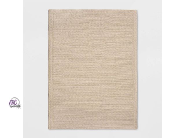 Lot 56-485013 - NEW-5' X 7' Natural Woven Rectangular Braided Outdoor Rug Heathered Cream - Threshold™
