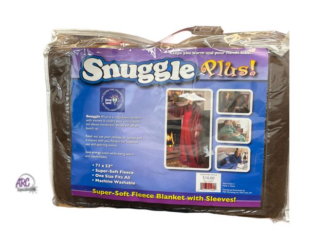 Lot 56-135898 - New Snuggie Plus! Cozy Fleece Blanket With Sleeves (Brown 71x53”)