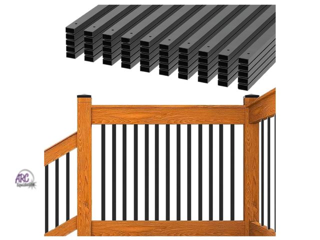 Lot 56-635950 - New - HZIU 101 Pack Aluminum Deck Balusters 36'' Straight Baluster, Black Metal Deck Spindle and Sta...
