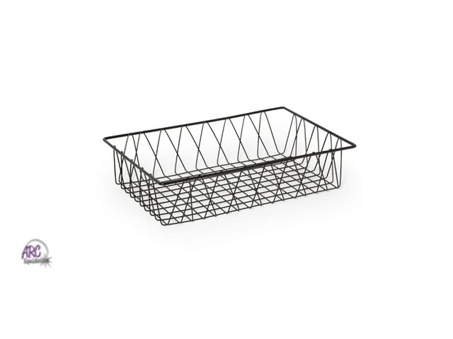 Lot 56-142298 - New 18" x 12" Rectangular Wire Pastry Basket, Metal (Black)